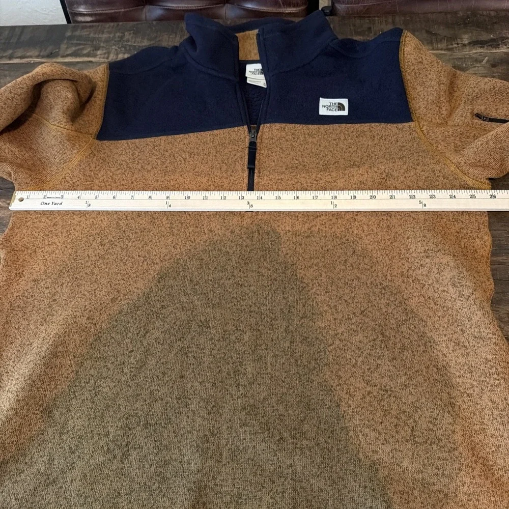 The North Face Mens sz XL Gordon's Lyons 1/4 Zip Orange Heather Fleece Pullover.